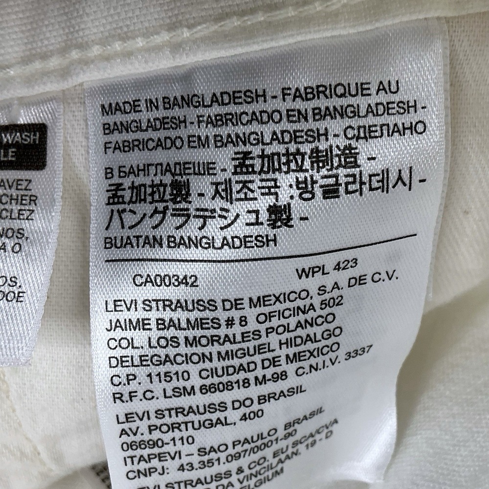 Levis‎ Pants Men 34x36 (ACTUAL 32x31.5) Ivory White Carpenter Twill Straight - Picture 12 of 15